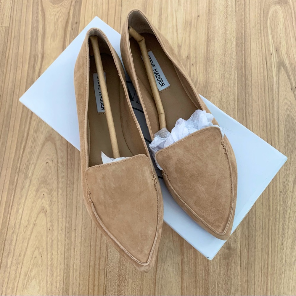 Steve Madden Feather Tan Suede Flats Size 9